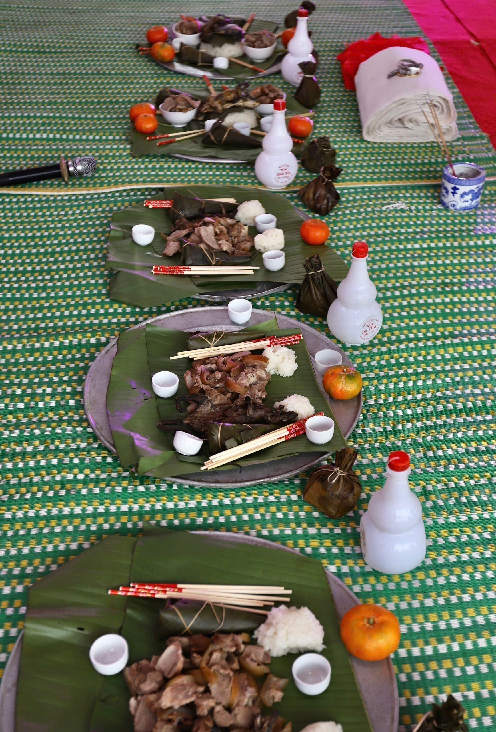 Mâm cỗ lễ mừng cơm mới.