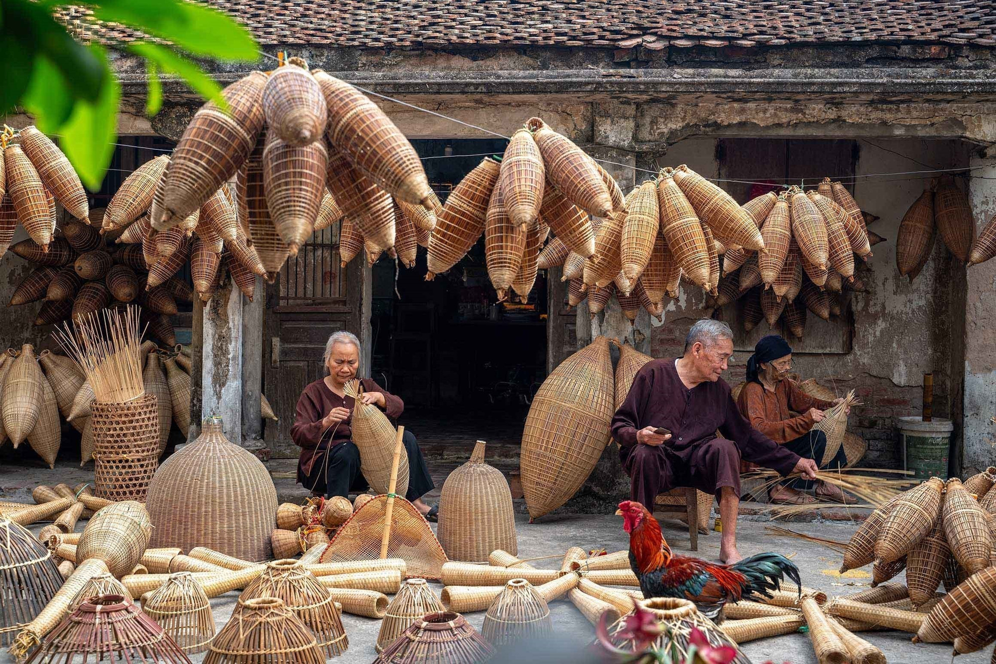 Hình ảnh cụ ông, cụ bà cùng đán đó, phát huy nghề truyền thống còn là hiện thân của di sản văn hoá đã có hàng nghìn năm của vùng đồng bằng Bắc Bộ. dan6-2625.jpg