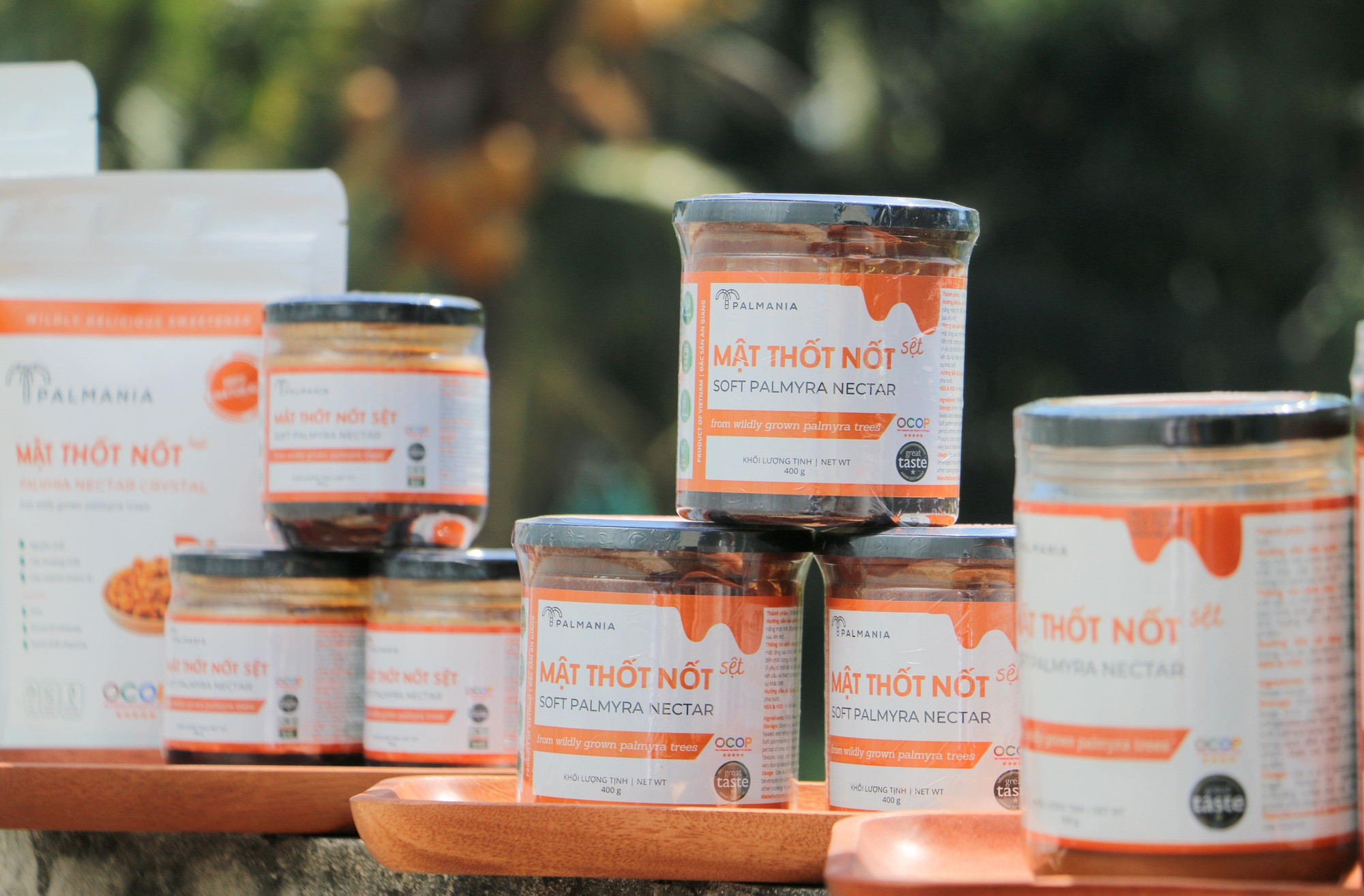 Các sản phẩm đường thốt nốt của Công ty Cổ phần Palmania (xã Tri Tôn, tỉnh An Giang) đạt chuẩn OCOP 5 sao cấp quốc gia.