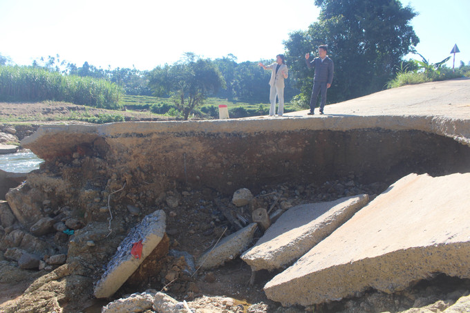 UBND tỉnh Thanh Hóa đã phân bổ vốn để UBND xã Yên Thắng khẩn trương xử lý, tạo điều kiện cho người dân đi lại an toàn. Ảnh: Khiếu Tư/TTXVN