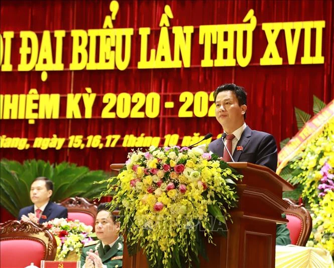 Đồng chí Đặng Quốc Khánh, Bí thư Tỉnh ủy Hà Giang khóa XVII, nhiệm kỳ 2020 – 2025. Ảnh: Nguyễn Chiến-TTXVN