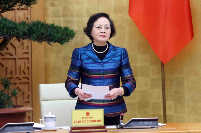 Chiều 13/3/2025, tại Hà Nội, Phó Thủ tướng Thường trực Nguyễn Hòa Bình chủ trì Phiên họp lần thứ nhất Ban chỉ đạo thực hiện sắp xếp, tổ chức lại đơn vị hành chính các cấp và xây dựng mô hình tổ chức chính quyền địa phương 2 cấp. Trong ảnh: Bộ trưởng Bộ Nội vụ Phạm Thị Thanh Trà phát biểu. Ảnh: Phạm Kiên - TTXVN potal-pho-thu-tuong-thuong-truc-chu-tri-phien-hop-lan-thu-nhat-ve-sap-xep-chinh-quyen-dia-phuong-2-cap-7911063.jpg