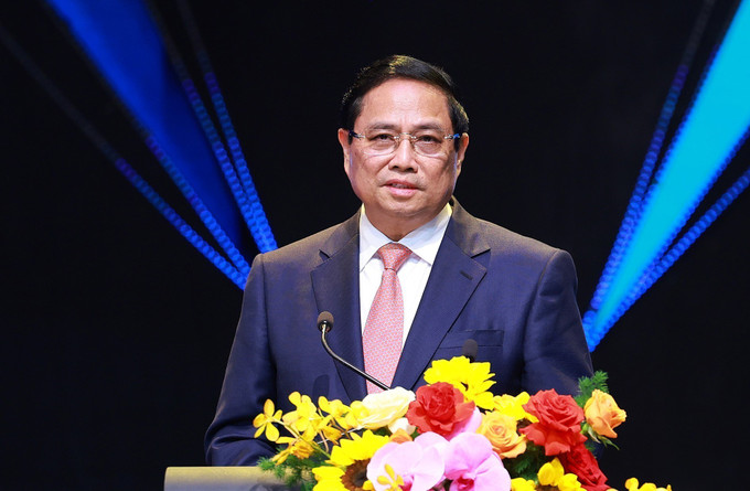 Thủ tướng Chính phủ Phạm Minh Chính phát biểu tại Lễ bế mạc Liên hoan Truyền hình toàn quốc lần thứ 42. Ảnh: Dương Giang - TTXVN potal-thu-tuong-du-be-mac-va-trao-giai-lien-hoan-truyen-hinh-toan-quoc-lan-thu-42-7928217.jpg