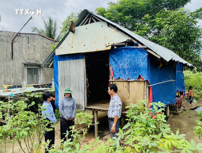 Ngôi nhà tạm bợ của gia đình chị Đoàn Thị Chì, xã Canh Hiệp, huyện Vân Canh cần được hỗ trợ xây mới. Ảnh: TTXVN phát vna_potal_binh_dinh_quyet_tam_xoa_toan_bo_nha_tam_nha_dot_nat_7691810.jpeg