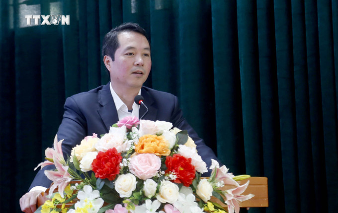 Ông Bùi Chính Nghĩa, Cục Trưởng Cục Kiểm Lâm phát biểu tại hội nghị. Ảnh: Hải Yến - TTXVN vna_potal_tham_van_de_an_du_lich_sinh_thai_vuon_quoc_gia_cuc_phuong_giai_doan_2023_-_2030_7282260.jpg