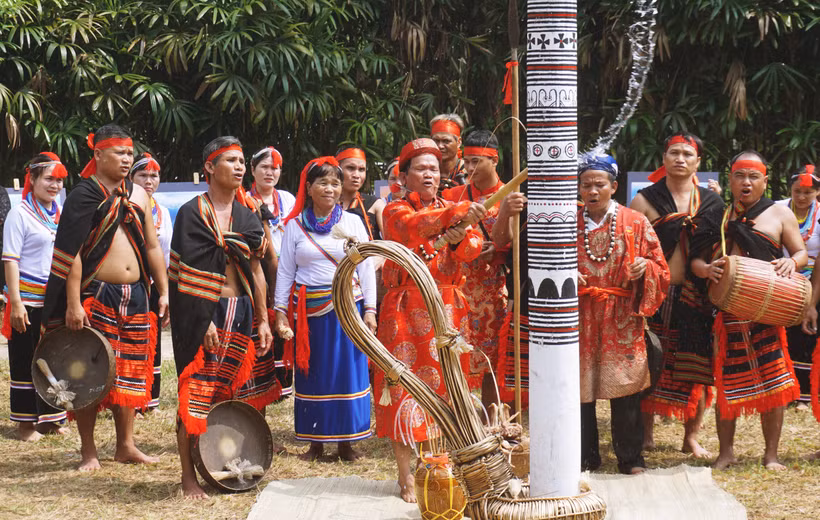 Tái hiện nghi lễ ăn trâu và nghệ thuật đấu chiêng của đồng bào dân tộc Cor