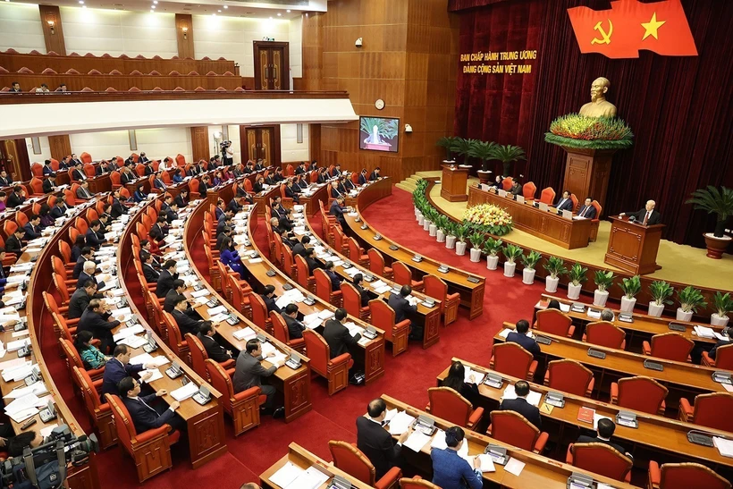 Tổng Bí thư Nguyễn Phú Trọng phát biểu khai mạc Hội nghị Trung ương 8, khoá XIII. Ảnh: Trí Dũng – TTXVN