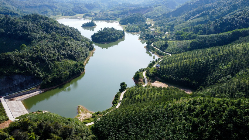 Hồ Trùng (xã Vĩnh Phúc, huyện Bắc Quang, tỉnh Hà Giang) là một trong những hồ thuỷ lợi được đầu tư, cải tạo, đảm bảo tốt việc trữ nước. Ảnh: Nam Thái - TTXVN