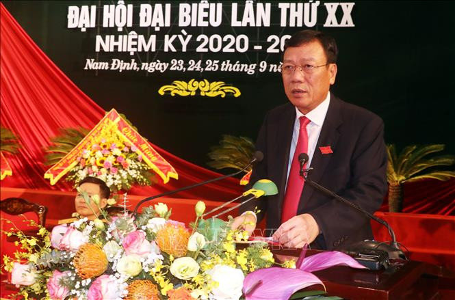 ng Đoàn Hồng Phong tái đắc cử Bí thư Tỉnh ủy Nam Định khóa XX, nhiệm kỳ 2020 - 2025. Ảnh: Văn Đạt - TTXVN