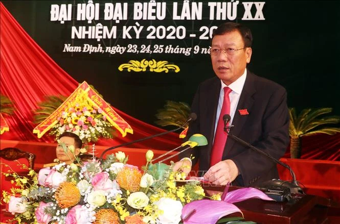 ng Đoàn Hồng Phong tái đắc cử Bí thư Tỉnh ủy Nam Định khóa XX, nhiệm kỳ 2020 - 2025. Ảnh: Văn Đạt - TTXVN