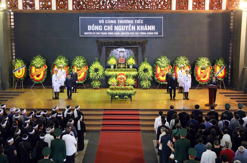 Quang cảnh Lễ truy điệu đồng chí Nguyễn Khánh. Ảnh: An Đăng - TTXVN