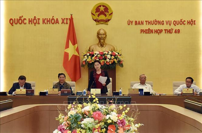 Chủ tịch Quốc hội Nguyễn Thị Kim Ngân phát biểu khai mạc phiên họp. Ảnh: Dương Giang - TTXVN