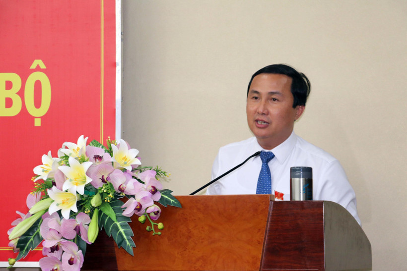 Ông Lê Hoàng Hải phát biểu nhận nhiệm vụ. Ảnh: Đoàn Mạnh Dương-TTXVN