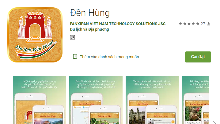 Ảnh chụp màn hình để cài đặt ứng dụng trên Google Play
