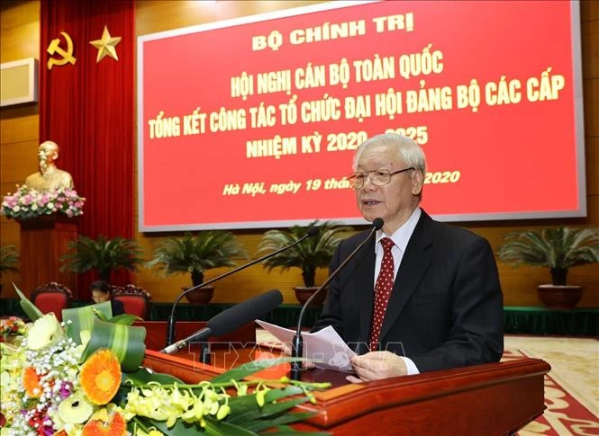 Tổng Bí thư, Chủ tịch nước Nguyễn Phú Trọng phát biểu kết luận hội nghị, chiều 19/11. Ảnh: Trí Dũng – TTXVN