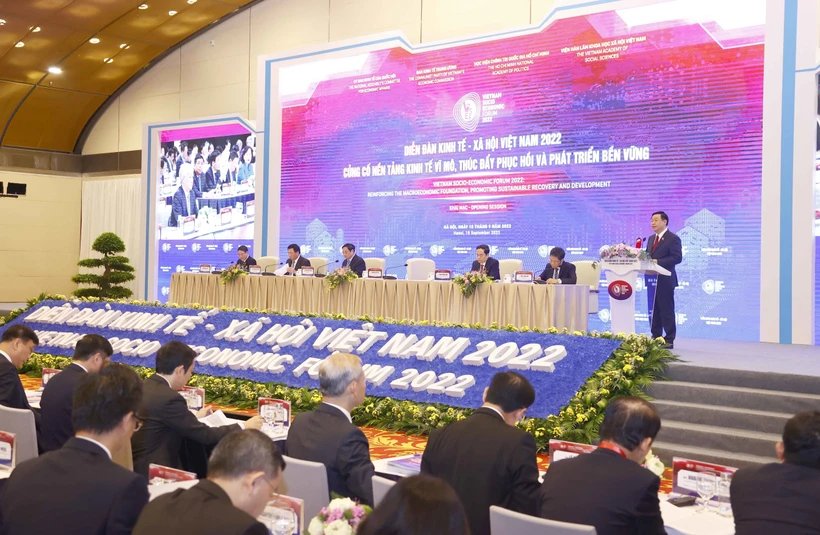 Chủ tịch Quốc hội Vương Đình Huệ phát biểu khai mạc Diễn đàn. Ảnh: Doãn Tấn - TTXVN