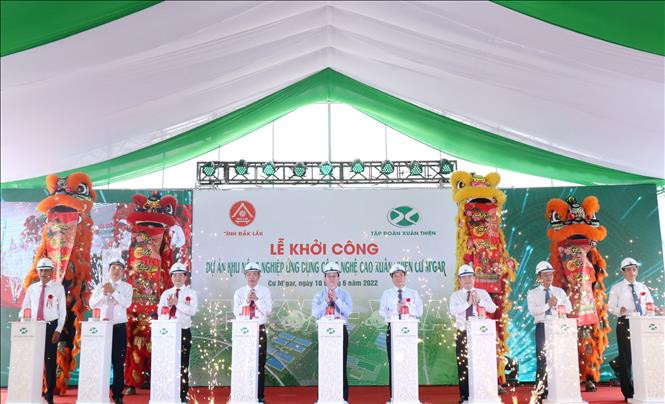 Khởi công Dự án ứng dụng nông nghiệp công nghệ cao Xuân Thiện - Cư M’gar. Ảnh: Tuấn Anh – TTXVN