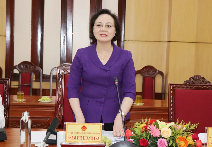 Bà Phạm Thị Thanh Trà, Ủy viên Trung ương Đảng, Bộ trưởng Bộ Nội vụ. Ảnh: Phạm Cường-TTXVN