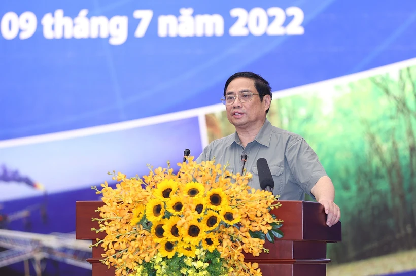 Thủ tướng Phạm Minh Chính phát biểu định hướng Hội nghị. Ảnh: Dương Giang-TTXVN