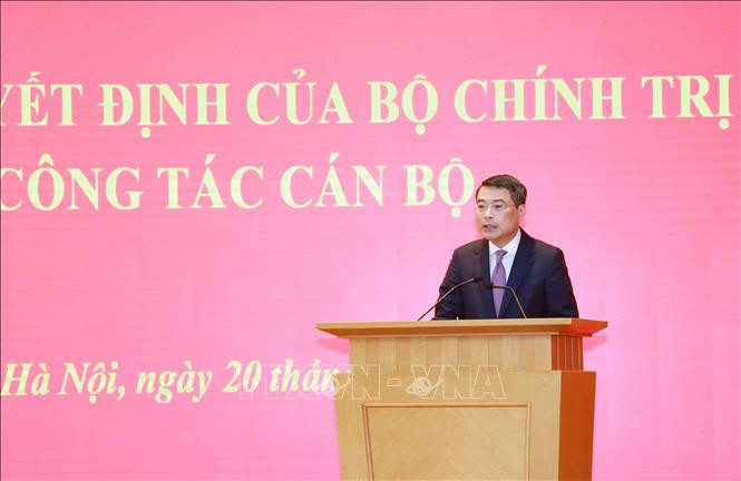 Đồng chí Lê Minh Hưng, Uỷ viên Trung ương Đảng, Chánh Văn phòng Trung ương Đảng phát biểu tại buổi Lễ. Ảnh: Phương Hoa - TTXVN