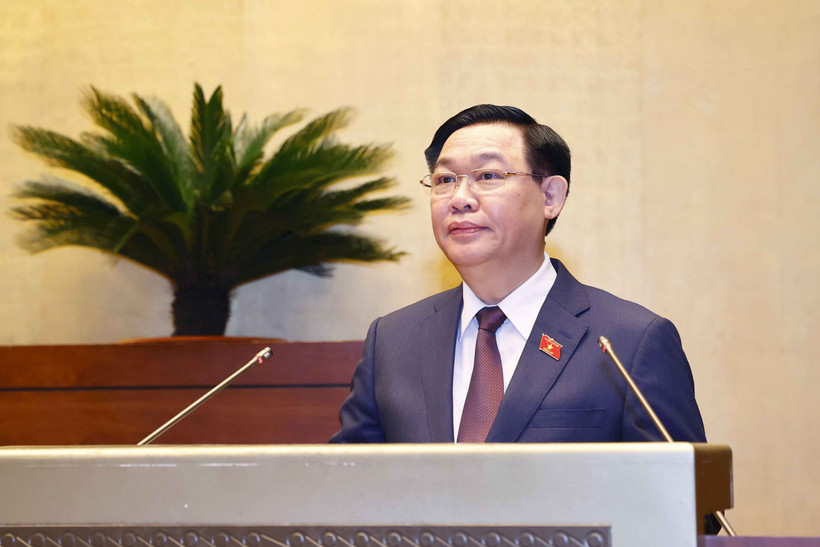 Chủ tịch Quốc hội Vương Đình Huệ phát biểu khai mạc. Ảnh: Doãn Tấn - TTXVN