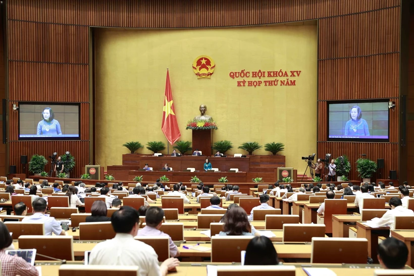 Trưởng Ban Công tác đại biểu thuộc Ủy ban Thường vụ Quốc hội Nguyễn Thị Thanh giải trình, làm rõ một số vấn đề đại biểu Quốc hội nêu. Ảnh: Doãn Tấn - TTXVN