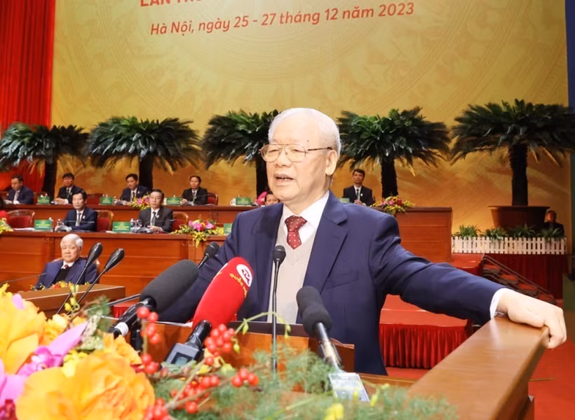 Tổng Bí thư Nguyễn Phú Trọng phát biểu chỉ đạo đại hội. Ảnh: Trí Dũng –TTXVN