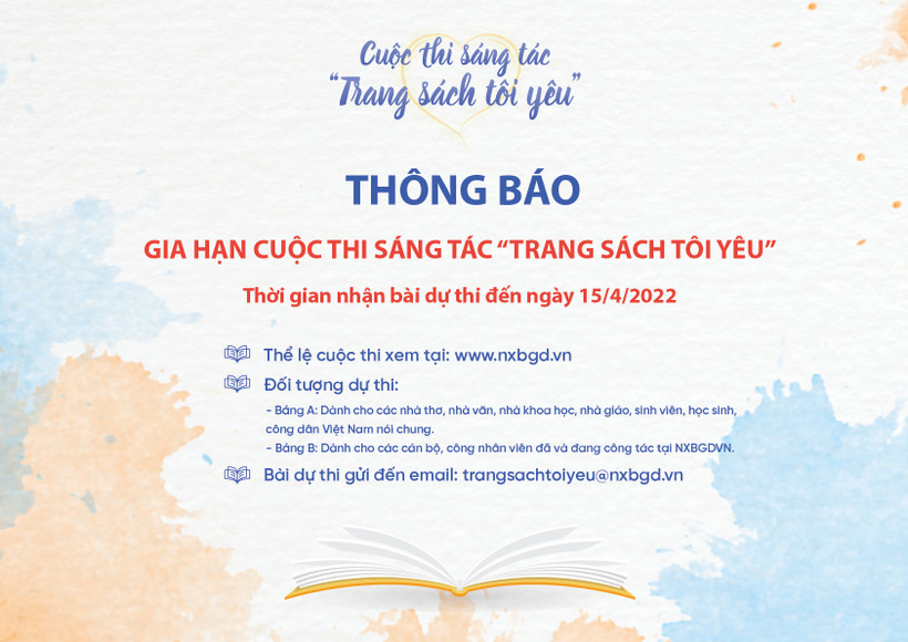 Gia hạn nhận bài dự cuộc thi "Trang sách tôi yêu"