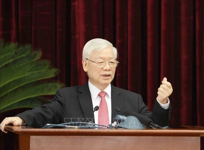 Tổng Bí thư, Chủ tịch nước Nguyễn Phú Trọng phát biểu khai mạc Hội nghị. Ảnh: Phương Hoa - TTXVN