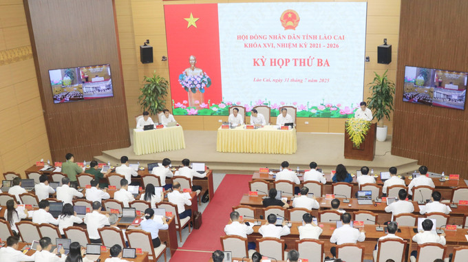 Quang cảnh kỳ họp. Ảnh: Đinh Thùy/TTXVN hdnd-tinh-lao-cai-3.jpg