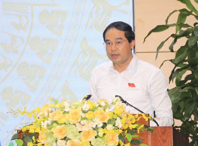 Bí thư Tỉnh ủy, Chủ tịch HĐND tỉnh Lào Cai Trịnh Xuân Trường bế mạc Kỳ họp. Ảnh: Đinh Thùy/TTXVN hdnd-tinh-lao-cai-4.jpg