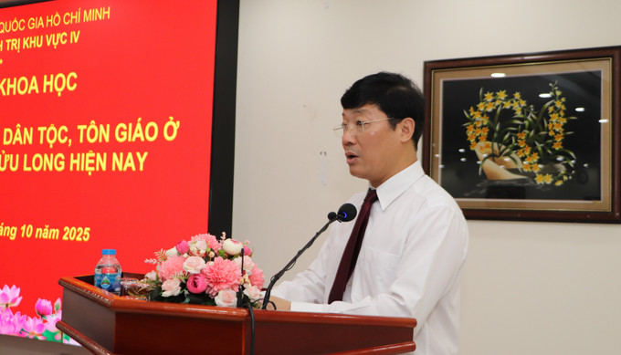 PGS.TS Nguyễn Xuân Phong, Phó Giám đốc Học viện Chính trị khu vực IV, phát biểu. PGS.TS Nguyễn Xuân Phong, Phó Giám đốc Học viện Chính trị khu vực IV, phát biểu.