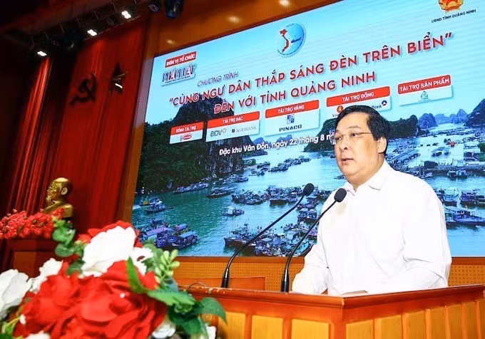 Ông Nguyễn Thái Bình, Phó Tổng biên tập Báo Pháp luật Thành phố Hồ Chí Minh, phát biểu tại chương trình. Ảnh: TTXVN phát