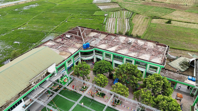 Trường mầm non Mai Phụ (xã Mai Phụ, tỉnh Hà Tĩnh) bị thiệt hại nặng sau bão số 5. Trường mầm non Mai Phụ (xã Mai Phụ, tỉnh Hà Tĩnh) bị thiệt hại nặng sau bão số 5.