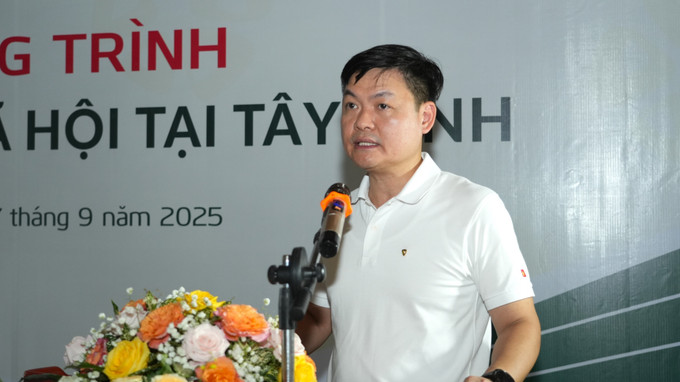 Ông Nguyễn Danh Phương - Phó Bí thư thường trực Đảng uỷ Vietcombank phát biểu. an-sinh-xa-hoi-tai-tay-ninh-1.jpg
