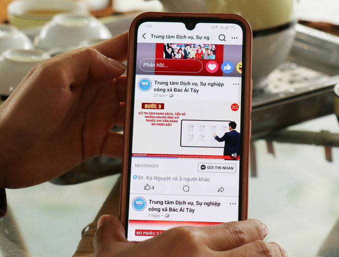 Thông tin tuyên truyền về bầu cử đại biểu Quốc hội khóa XVI và đại biểu HĐND các cấp nhiệm kỳ 2026–2031 trên trang mạng xã hội của xã Bác Ái Tây (Khánh Hòa).