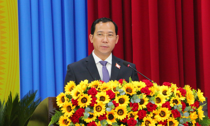 Bí thư Đảng ủy xã Mỹ Tú Phạm Tuân phát biểu tại đại hội. Bí thư Đảng ủy xã Mỹ Tú Phạm Tuân phát biểu tại đại hội.