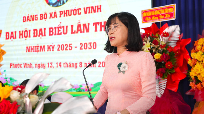 Ủy viên Ban Thường vụ Tỉnh ủy, Phó Chủ tịch Thường trực HĐND tỉnh Tây Ninh Nguyễn Đài Thy phát biểu chỉ đạo tại Đại hội. Ủy viên Ban Thường vụ Tỉnh ủy, Phó Chủ tịch Thường trực HĐND tỉnh Tây Ninh Nguyễn Đài Thy phát biểu chỉ đạo tại Đại hội.