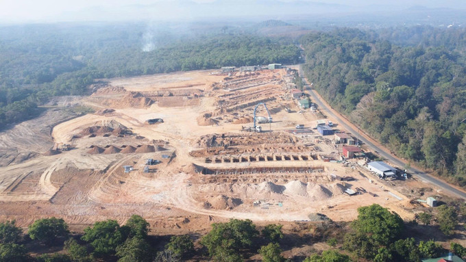 Toàn cảnh công trường thi công điểm trường xã Ia Púch, tỉnh Gia Lai.