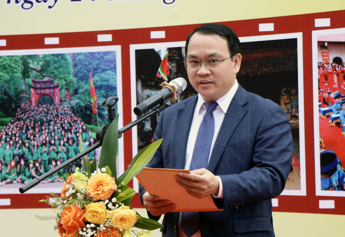 Ông Nguyễn Đức Hòa, Giám đốc Trung tâm Thông tin xúc tiến du lịch tỉnh Phú Thọ, phát biểu tại lễ công bố.