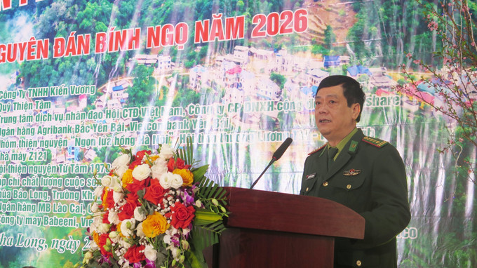 Đại tá Nguyễn Phi Khanh, Phó Chỉ huy trưởng Bộ Chỉ huy Quân sự tỉnh, Chỉ huy trưởng Ban Chỉ huy Bộ đội Biên phòng tỉnh Lào Cai phát biểu khai mạc Chương trình.