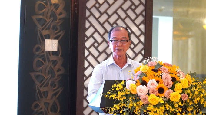 Ông Thạch Anh Kiệt, người có uy tín trong cộng đồng người Hoa ở phường Mỹ Tho, tỉnh Đồng Tháp, phát biểu ý kiến.