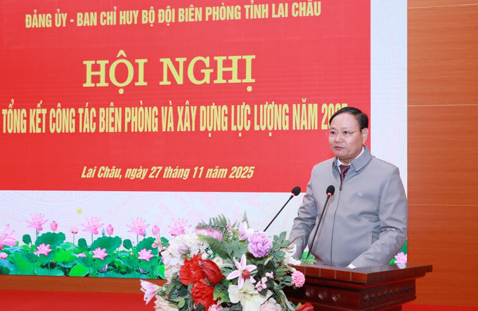 Bí thư Tỉnh ủy tỉnh Lai Châu Lê Minh Ngân phát biểu chỉ đạo.