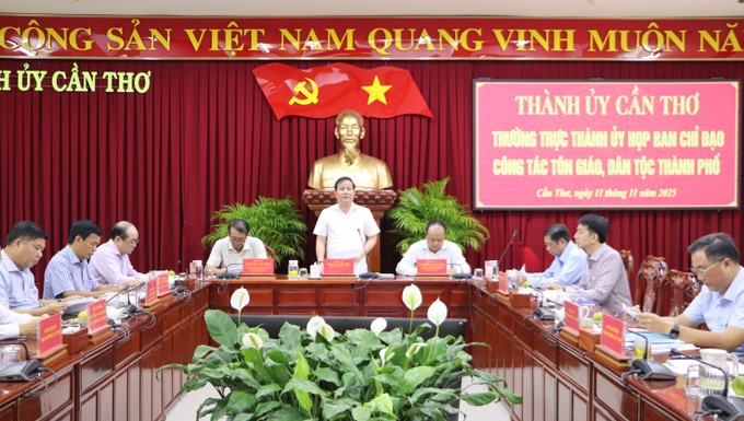 Ông Trần Văn Huyến, Phó Bí thư Thành ủy Cần Thơ, phát biểu.