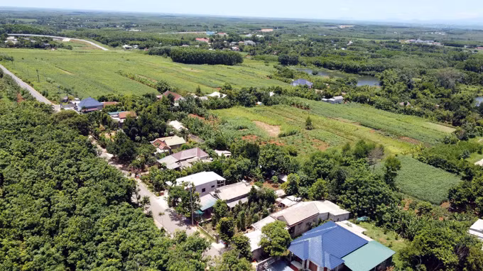 Xã Cồn Tiên, tỉnh Quảng Trị với bạt ngàn màu xanh của rừng cao su, rừng keo tràm đầy sức sống.