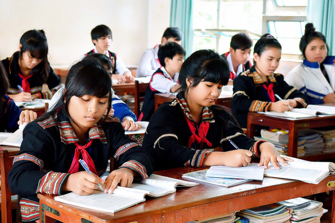 Trong chương trình giáo dục phổ thông mới, tiếng dân tộc thiểu số sẽ là môn học tự chọn từ lớp 1 đến lớp 12. Ảnh: Đức Thụy Gia Lai nỗ lực duy trì phổ cập tiếng dân tộc thiểu số ảnh 3