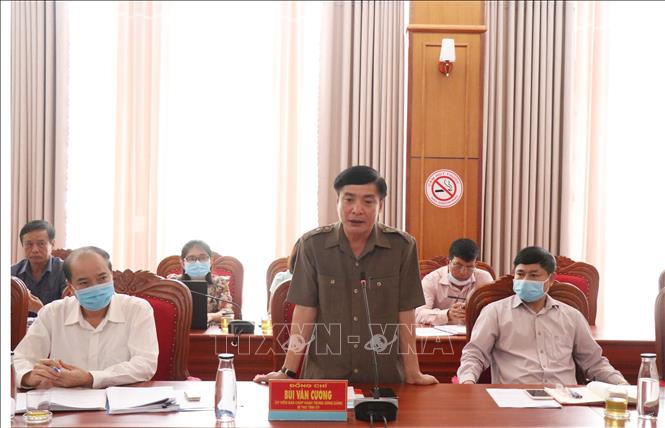 Đồng chí Bùi Văn Cường, Bí thư Tỉnh ủy Đắk Lắk phát biểu tại buổi làm việc. Ảnh: Tuấn Anh – TTXVN Giải pháp cấp bách gỡ vướng cho dự án hồ chứa nước Krông Pách Thượng ảnh 4