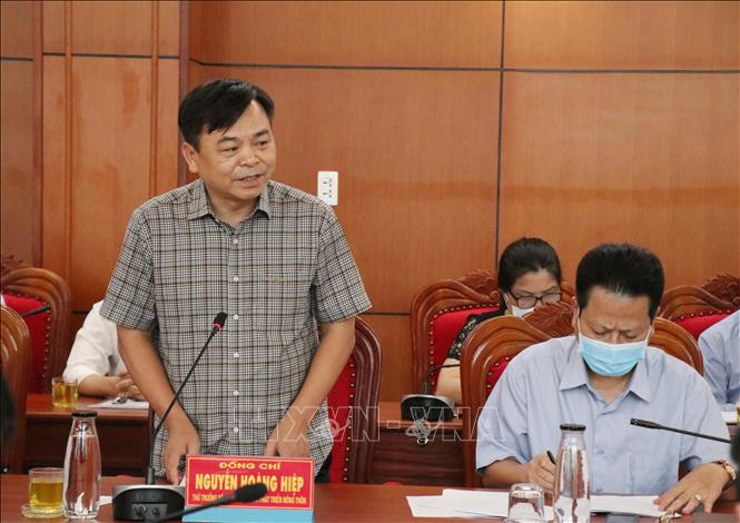 Thứ trưởng Bộ nghiệp và Phát triển nông thôn Nguyễn Hoàng Hiệp phát biểu tại buổi làm việc. Ảnh: Tuấn Anh – TTXVN Giải pháp cấp bách gỡ vướng cho dự án hồ chứa nước Krông Pách Thượng ảnh 3