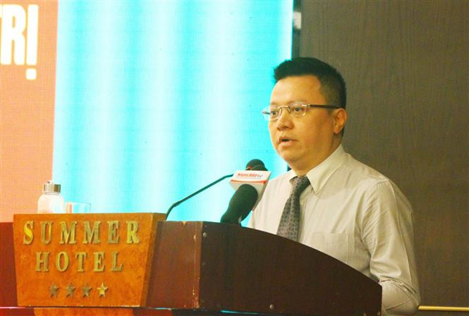 Đồng chí Lê Quốc Minh, Ủy viên Trung ương Đảng, Ủy viên Ban Chấp hành Đảng bộ Khối các cơ quan Trung ương, Bí thư Đảng ủy, Phó Tổng giám đốc TTXVN trình bày tham luận tại hội nghị. Ảnh: Tá Chuyên – TTXVN Đảng bộ Khối cơ quan Trung ương: Coi trọng vai trò nêu gương của người đứng đầu trong thực hiện Chỉ thị 05 ảnh 4