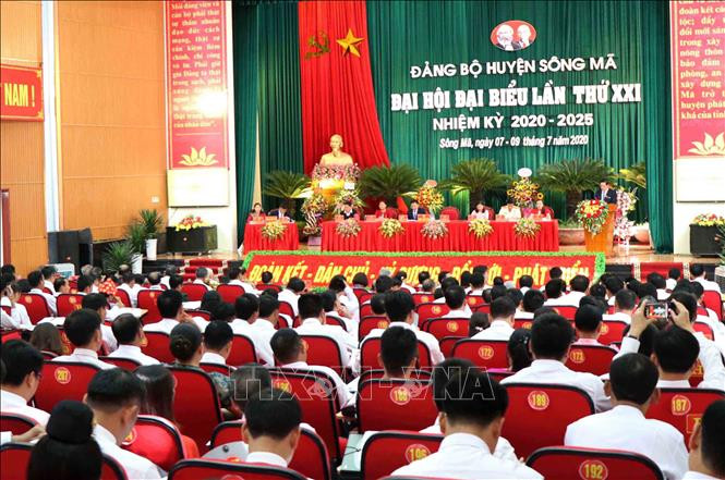 Quang cảnh Đại hội. Ảnh: Nguyễn Cường - TTXVN Tiến tới Đại hội XIII của Đảng: Xây dựng Sông Mã thành huyện phát triển khá của tỉnh Sơn La ảnh 1